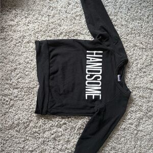 Black Kids Sweater with 'HANDSOME' Print